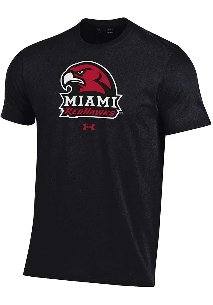 Under Armour Miami RedHawks Black Logo Performance Short Sleeve T Shirt