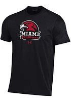 Under Armour Miami RedHawks Black Logo Performance Short Sleeve T Shirt