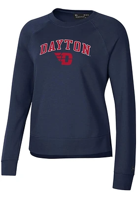 Under Armour Dayton Flyers Womens Navy Blue Rival Crew Sweatshirt