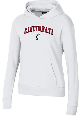 Under Armour Cincinnati Bearcats Womens White Rival Hooded Sweatshirt