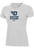 Under Armour Dayton Flyers Womens Silver Performance Short Sleeve T-Shirt