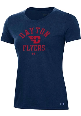 Under Armour Dayton Flyers Womens Navy Blue Performance Short Sleeve T-Shirt