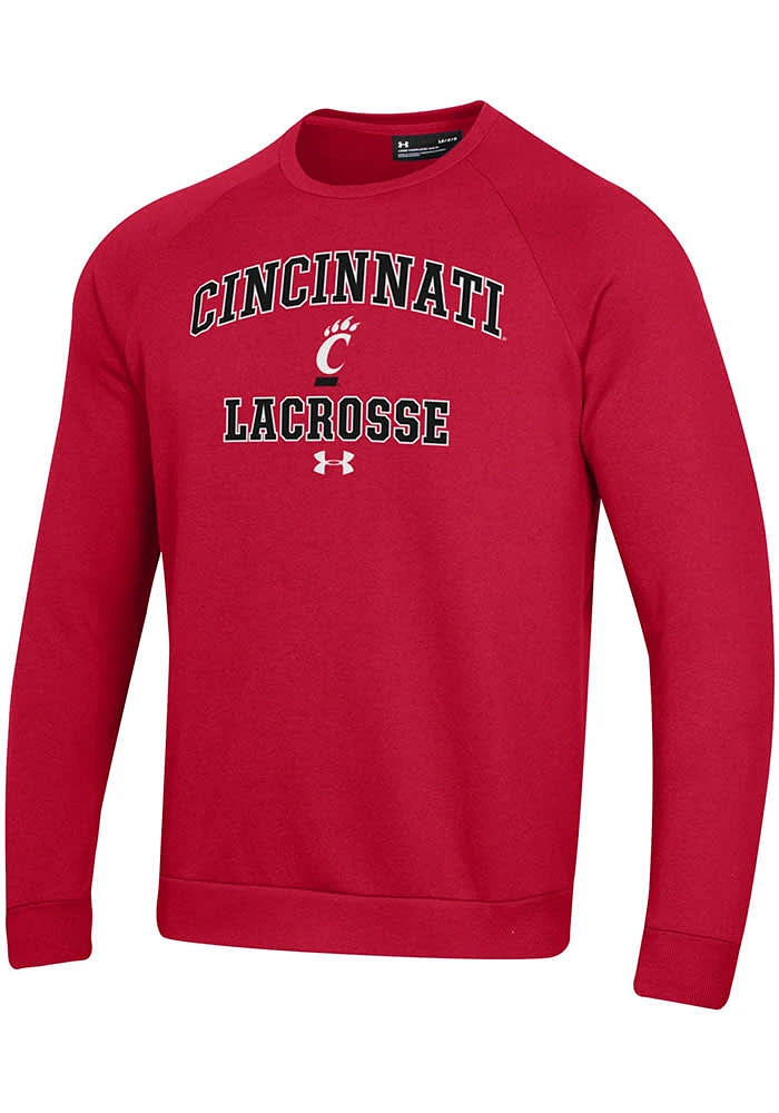 Under Armour Cincinnati Bearcats Mens Lacrosse Rival Long Sleeve Crew Sweatshirt