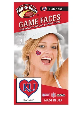 Kansas Jayhawks Heart 4 Pack Tattoo