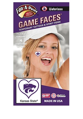 K-State Wildcats Heart 4 Pack Tattoo