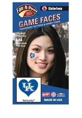 Kentucky Wildcats Heart 4 Pack Tattoo