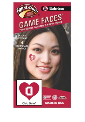 Ohio State Buckeyes Heart 4 Pack Tattoo