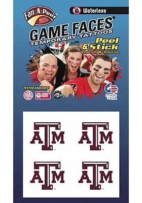 Texas A&M Aggies Peel Stick 4 Pack Tattoo
