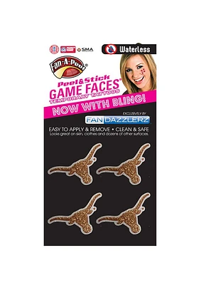 Texas Longhorns Glitter 4 Pack Tattoo