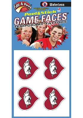 Arkansas Razorbacks Heart 4 Pack Tattoo