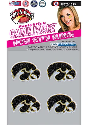 Iowa Hawkeyes Glitter 4 Pack Tattoo