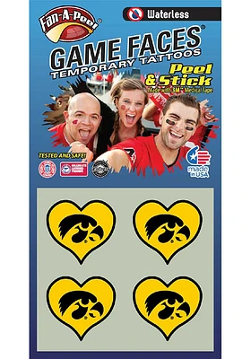 Iowa Hawkeyes Heart 4 Pack Tattoo