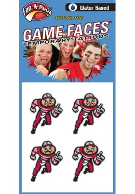 Red Ohio State Buckeyes Brutus 4 Pack Tattoo