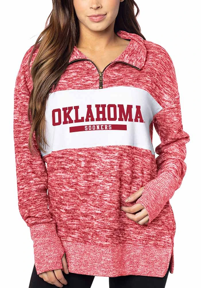 Oklahoma Sooners Womens Cardinal Cozy Style Qtr Zip