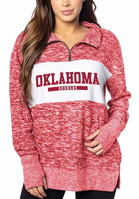 Oklahoma Sooners Womens Cardinal Cozy Style Qtr Zip