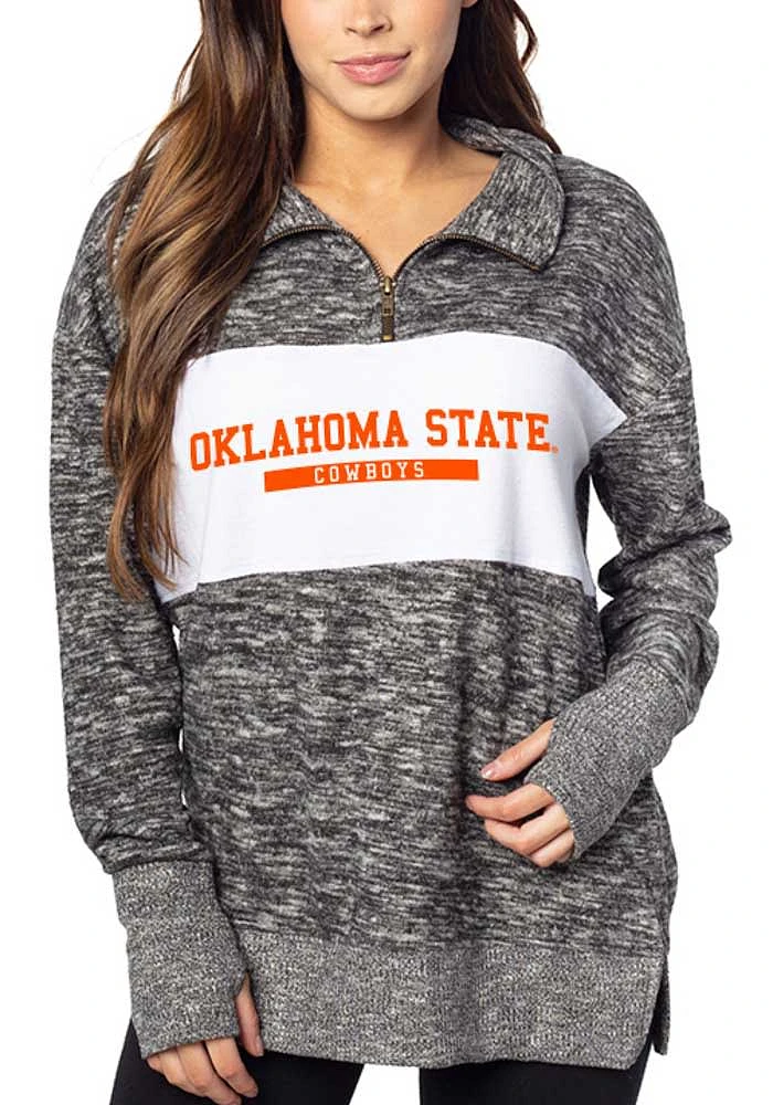 Oklahoma State Cowboys Womens Black Cozy Style Qtr Zip
