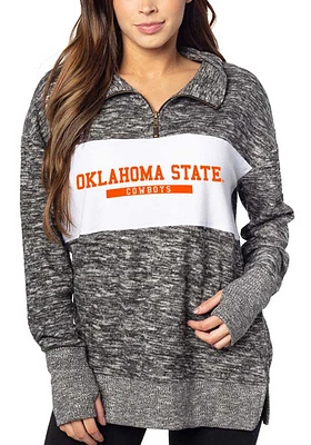 Oklahoma State Cowboys Womens Black Cozy Style Qtr Zip