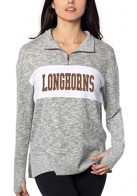 Texas Longhorns Womens Grey Cozy Qtr Zip