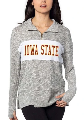 Iowa State Cyclones Womens Grey Cozy Qtr Zip