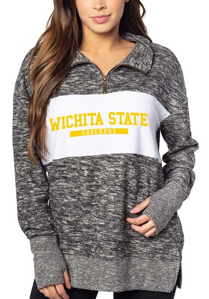 Wichita State Shockers Womens Black Cozy Qtr Zip