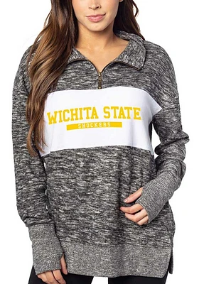 Wichita State Shockers Womens Black Cozy Qtr Zip