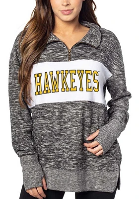 Iowa Hawkeyes Womens Black Cozy Classic Qtr Zip