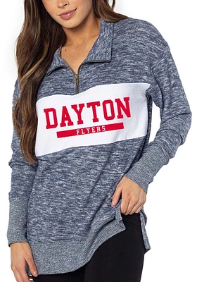 Dayton Flyers Womens Navy Blue Cozy Qtr Zip