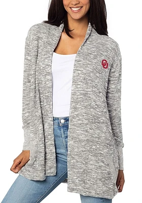 Oklahoma Sooners Womens Grey Cozy Long Sleeve Cardigan