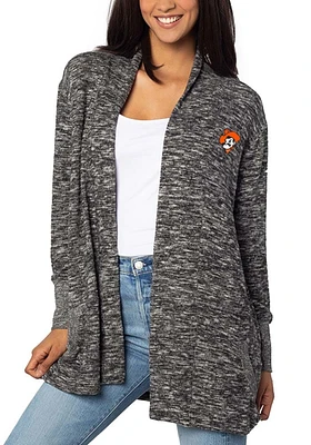 Oklahoma State Cowboys Womens Black Cozy Long Sleeve Cardigan