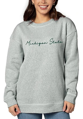 Michigan State Spartans Womens Green Warm Up Crew Sweatshirt