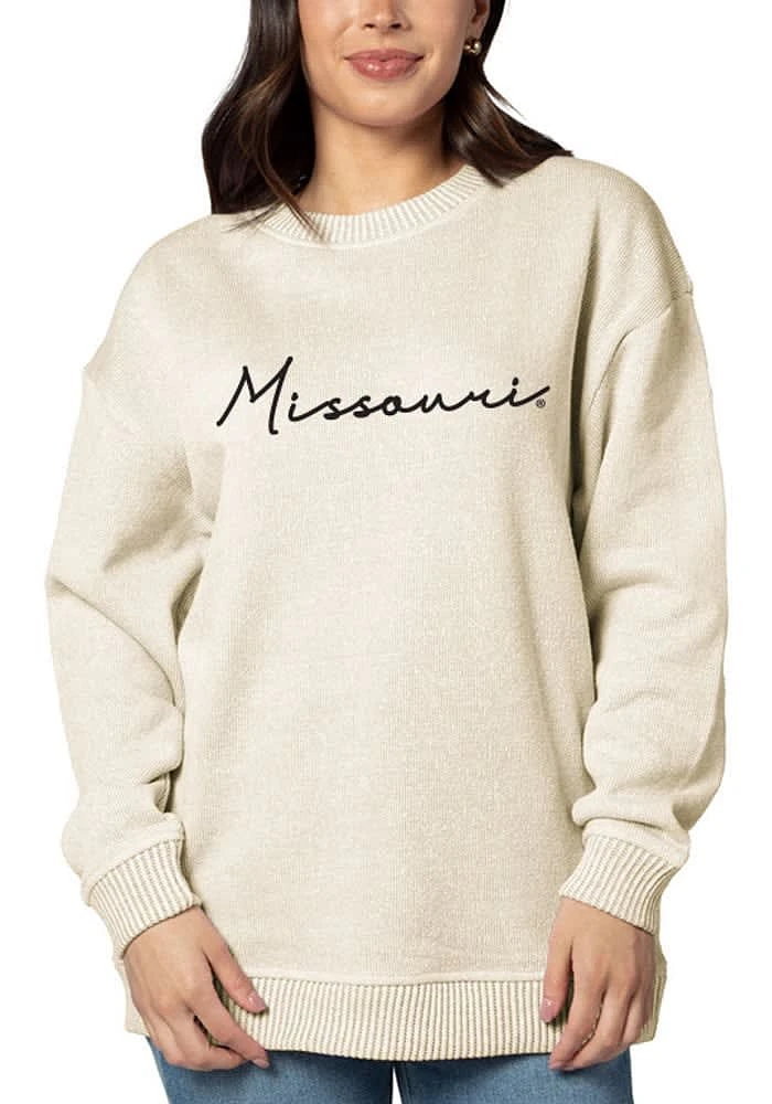 Missouri Tigers Womens Yellow Warm Up Crew Sweatshirt