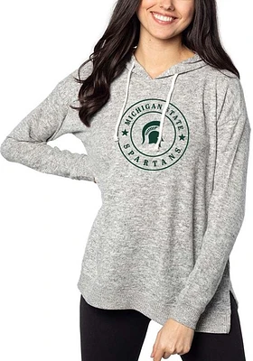 Michigan State Spartans Womens Grey Tunic Hooded Sweatshirt