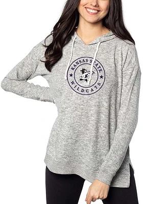 K-State Wildcats Womens Grey Tunic Style Hooded Sweatshirt