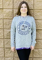 K-State Wildcats Womens Grey Tunic Style Hooded Sweatshirt