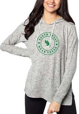 North Texas Mean Green Womens Grey Tunic Hooded Sweatshirt
