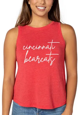 Cincinnati Bearcats Womens Red Melange Swing Tank Top