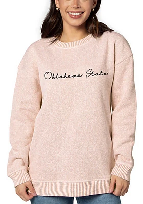 Oklahoma State Cowboys Womens Orange Warm Up Design Crew Sweatshirt