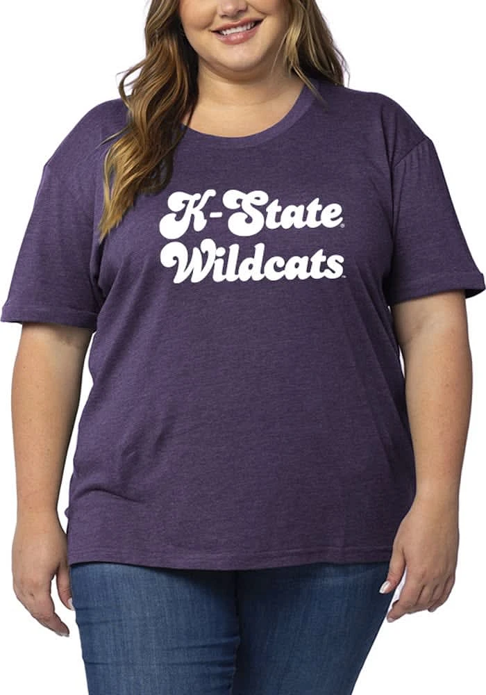 K-State Wildcats Womens Purple Melange + Style Edition Short Sleeve T-Shirt