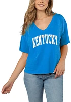 Kentucky Wildcats Womens Blue Burnout Jersey Short Sleeve T-Shirt