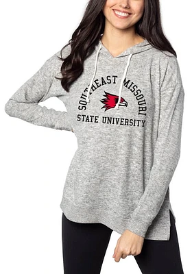 Southeast Missouri State Redhawks Womens Grey Tunic Design Hooded Sweatshirt