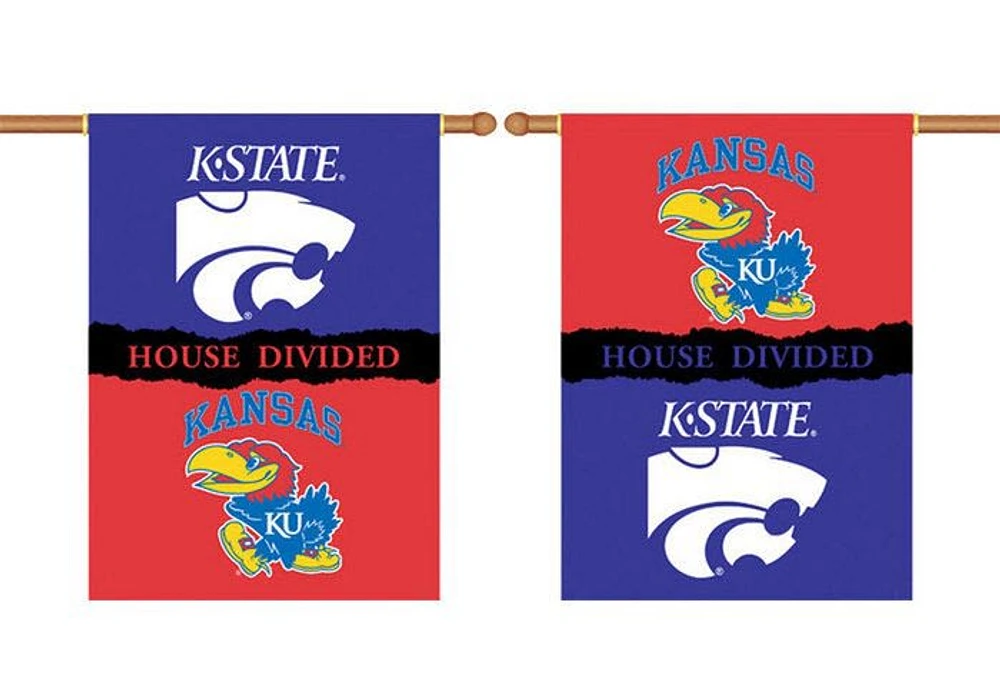 Kansas Jayhawks 28X40 House Divided Banner - Purple