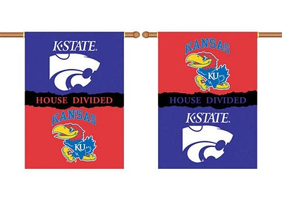 Kansas Jayhawks 28X40 House Divided Banner - Purple