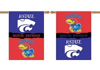 Kansas Jayhawks 28X40 House Divided Banner - Purple