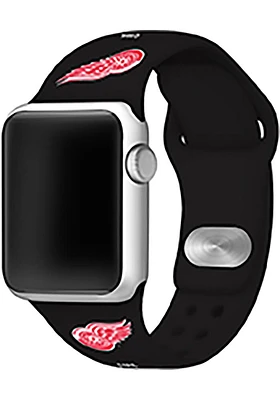 Detroit Red Wings Black Silicone Sport Apple Watch Band