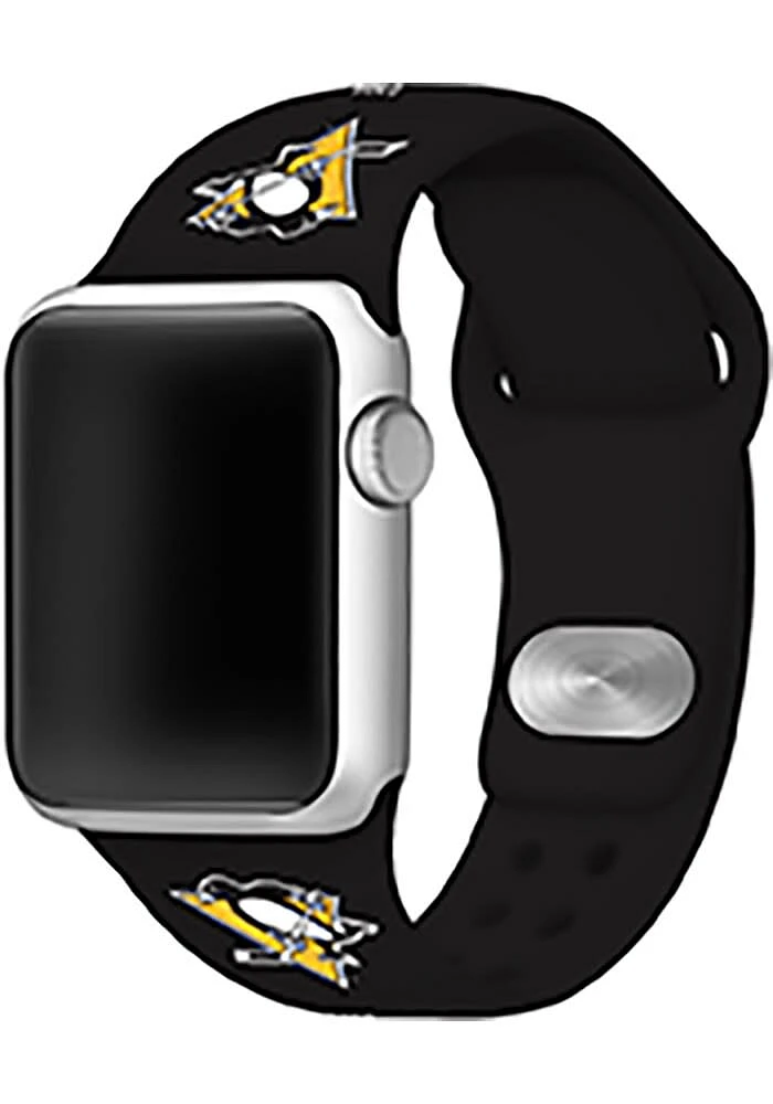 Pittsburgh Penguins Black Silicone Sport Apple Watch Band