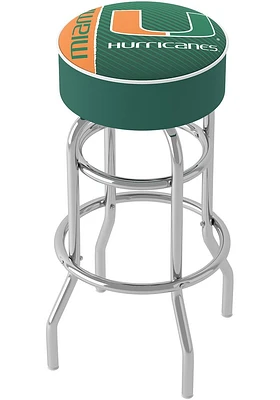Miami Hurricanes Logo Foam Padded Pub Stool - Green