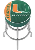 Miami Hurricanes Logo Foam Padded Pub Stool - Green
