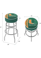 Miami Hurricanes Logo Foam Padded Pub Stool - Green
