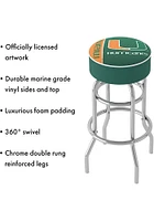 Miami Hurricanes Logo Foam Padded Pub Stool - Green