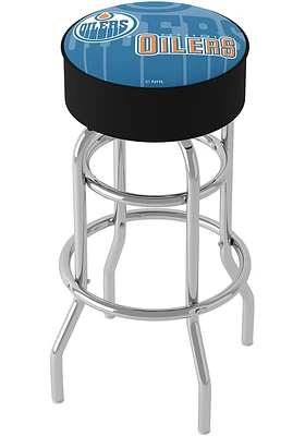 Edmonton Oilers Wordmark and Logo Foam Padded Pub Stool - Blue